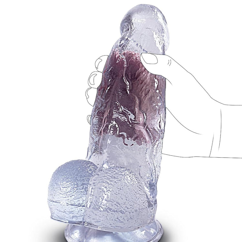 2.2Lb Huge Thick Clear Dildo 9.2'' With Small Glans, Tapered Giant Realistic Clear Dildo For Advanced Players, Hands-Free Realistic Dildo Sex Toys With Strong Suction Cup For Women&Couple