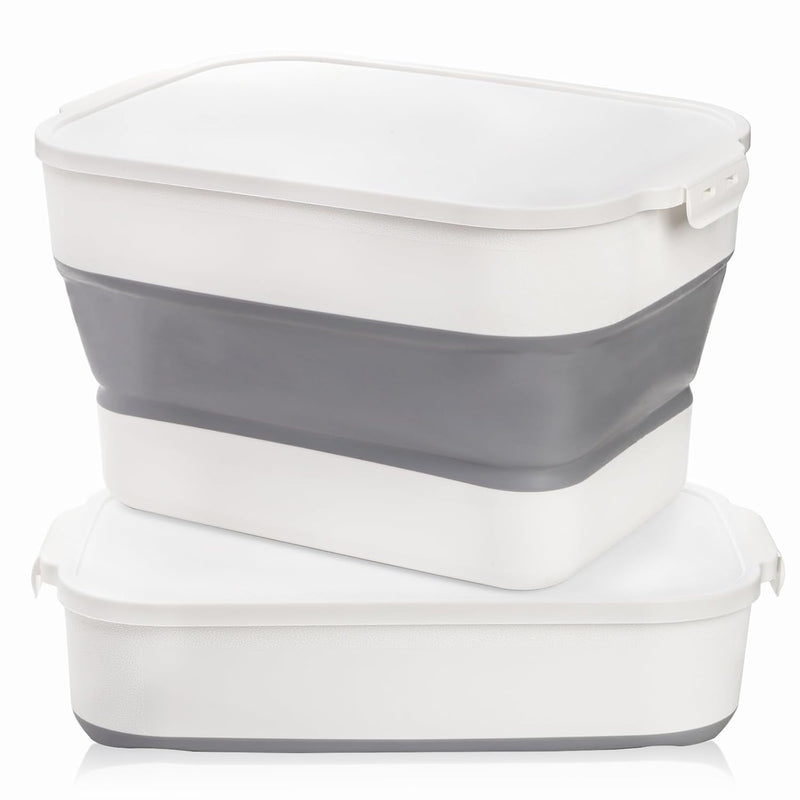 2 Pack Collapsible Storage Bins With Lid, 20 Qt Large Plastic Foldable Organizer