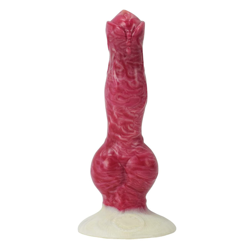 Realistic Dog Dildo With Knot, 8.26Inch Long Big Pink Silicone Suction Cup Monster Dildos Anal Plug Toys Dragon Dildo For Women Lesbian And Men Couples Strap On