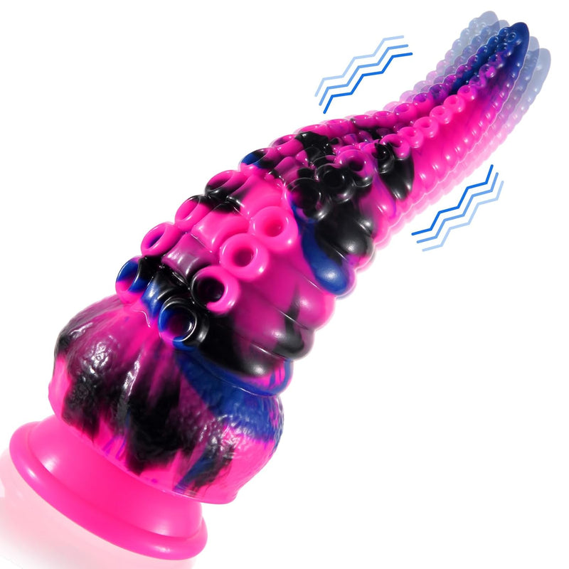 Realistic Dildo G Spot Vibrator, 8.7Inch Thick Tentacle Penis Vaginal Stimulator With 10 Vibration Modes, Silicone Octopus Monster Anal Plug With Strong Suction Cup, Adult Sex Toys For Women