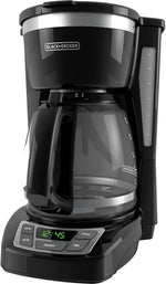 12-Cup Digital Coffee Maker, Programmable, Washable Basket Filter, Sneak-A-Cup, Auto Brew, Water Window, Keep Hot Plate, Black