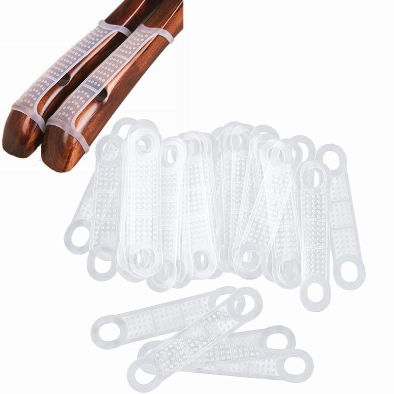 50 Pcs Clear Non-Slip Rubber Clothes Hanger Grips Transparent Strips Clothes Rac