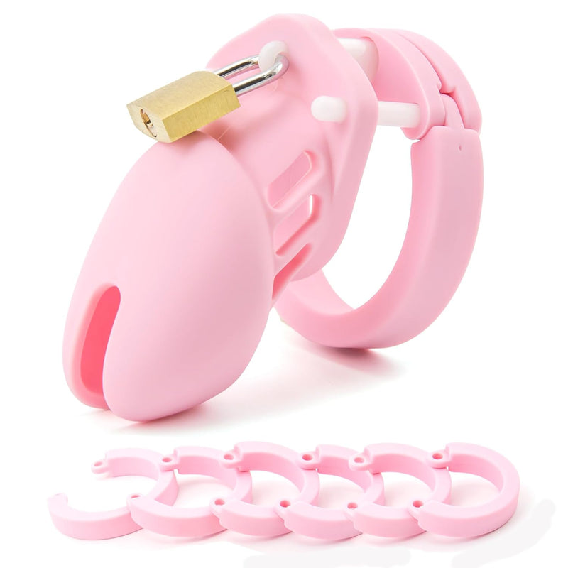 Silicone Cock Cage Chastity Cage Chastity Device For Male Penis Exercise (Pink)