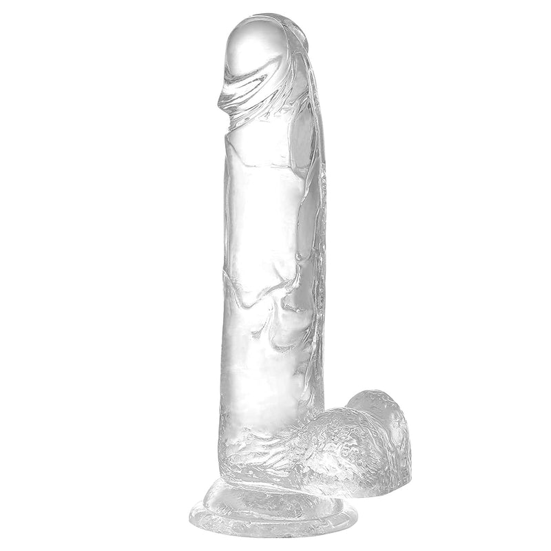 Sex Toys For Women, Clear Dildo, Glass Dildo, 8.5 Inch Realistic Silicone Suction Cup Dildo Big Big Thick Anal Butt Plug Adult Sexy Toys For Women Men Couple Stimulation,Clear