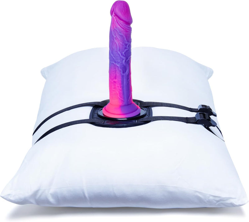 Black PU Suction Cup Dildo Holder 3", Adjustable Leather Sex Straps Base, Strapped to Pillow Sofa Furniture, Sex Swing Chair,Dildo Holder Machine,Adult Sex Toy Suction Cup Dildo Mount (Without Dildo)