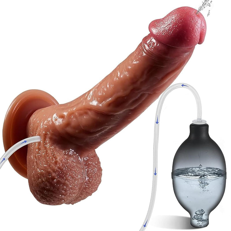 Realistic Squirting Dildo Sex Toy - 8.3 Inch Ejaculating Penis With Strong Suction Cup For Hands-Free Play, G-Spot Anal Dildos, Anal Prostate Dildos Adult Sex Toys For Wome Men Couple Pleasure