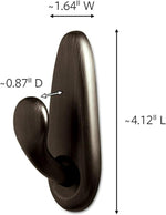 Forever Classic Large Metal Wall Hooks - Damage-Free, Includes 2 Hooks & 4 Command Strips