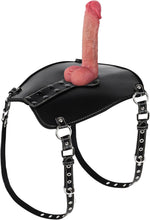 Adjustable Leather Dildo Mount Saddle – Hands-Free Strap-On Sex Chair for Solo Play