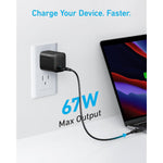 67W USB C Wall Charger, Anker 315 Charger, PIQ 3.0 Compact and Foldable Fast Charger, for MacBook Pro/Air, iPhone 15/15 Pro/15 Pro Max/14/14 Pro/14 Pro Max, iPad, Galaxy, Pixel, AirPods, and More
