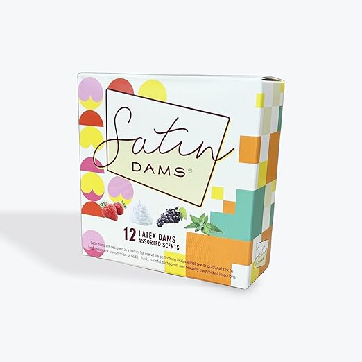 Pack of 12 Assorted Latex Oral Dams | Grape, Strawberry, Vanilla and Spearmint Scented Dental Dams | Hermetically Sealed Dams