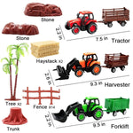 3 Pack Farm Toy Tractor With 40Pcs Plastic Farm Animals Figurines And Fence Farm Playset, Farm Figures Farmer Vehicle Toy Truck With Trailer For 3-12 Years Old Kids Boys Girls Toddlers