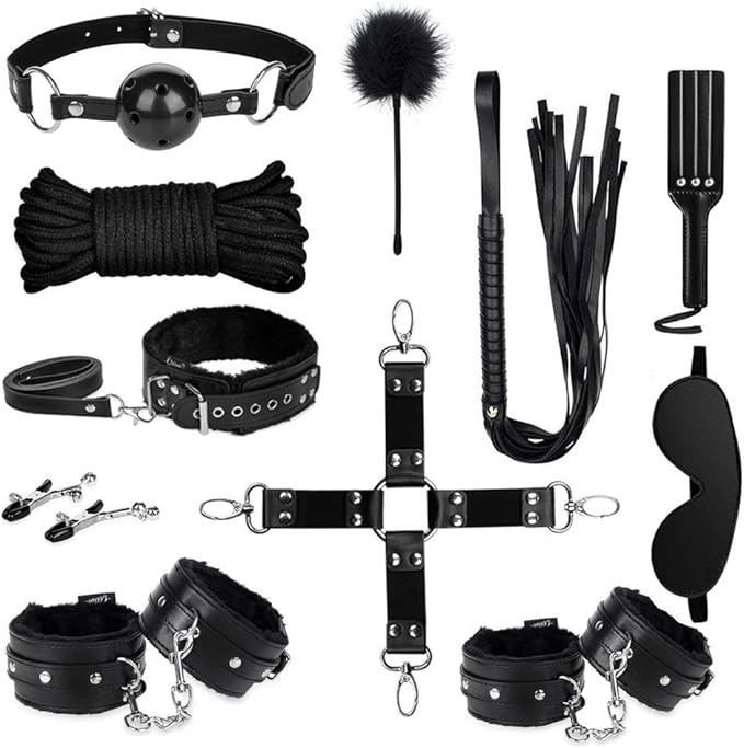 Bondage for Sex 11 Pcs BDSM Leather Bondage Sets Restraint Kits for Women and Couples