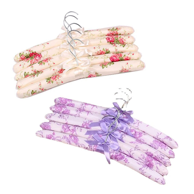 Non-Slip Hanger Flower Cloth Bag Sponge Hanger Padded Clothes Foam Satin Canvas