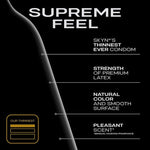 Supreme Feel Non-Latex Condoms, 10 Count, Ultra-Thin & Pre-Lubricated for a Natural, Smooth Fit