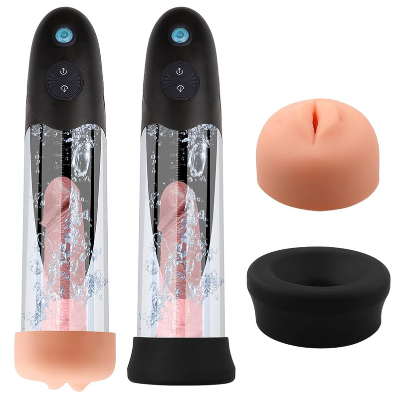 Water Penis Pump Sex Toys - 3 In 1 Water Spa Massager Penis Enlarger Male Masturbator, Waterproof Cock Pump Electric Penis Vacuum Pump, Adult Erection Dick Pump Device Sex Toys For Men