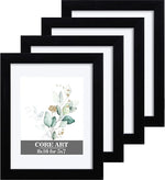 8x10 Black Picture Frame Set of 4,Display Pictures 5x7 with Mat or 8 x 10 without Mat,Multi Photo Frames Collage for Wall or Tabletop Display