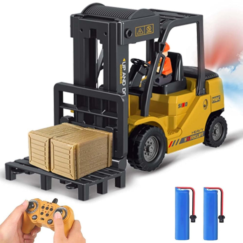 11 Channel Remote Control Forklift Toy Sprayable Rc Forklifts With Wooden Boxe