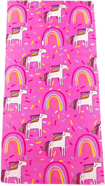 Beach Towel for Kids Velvet Terry Blanket Throw 24x48 inches 100% Cotton for Bath Swimming Travel Camping and Picnic, Unicorn Pink.