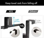 Over The Door Towel Rack, Over Cabinet Towel Bar Kitchen Bathroom Towel Holder Storage Dish Towel Holder, Over Cabinet Cupboard Door Towel Bar, Matte Black 2 Pack, KTH500S26-BK-P2