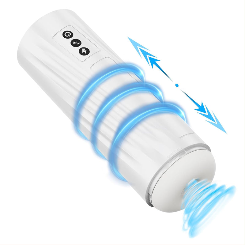 Automatic Male Masturbator Vibration For Men With 7 Thrusting & Squeezing Modes, Man Blowjob Upgraded 3D Realistic Textured Sleeve, Hands-Free Electric Pocket Pussy Stroker Adult Sex Toys & Games