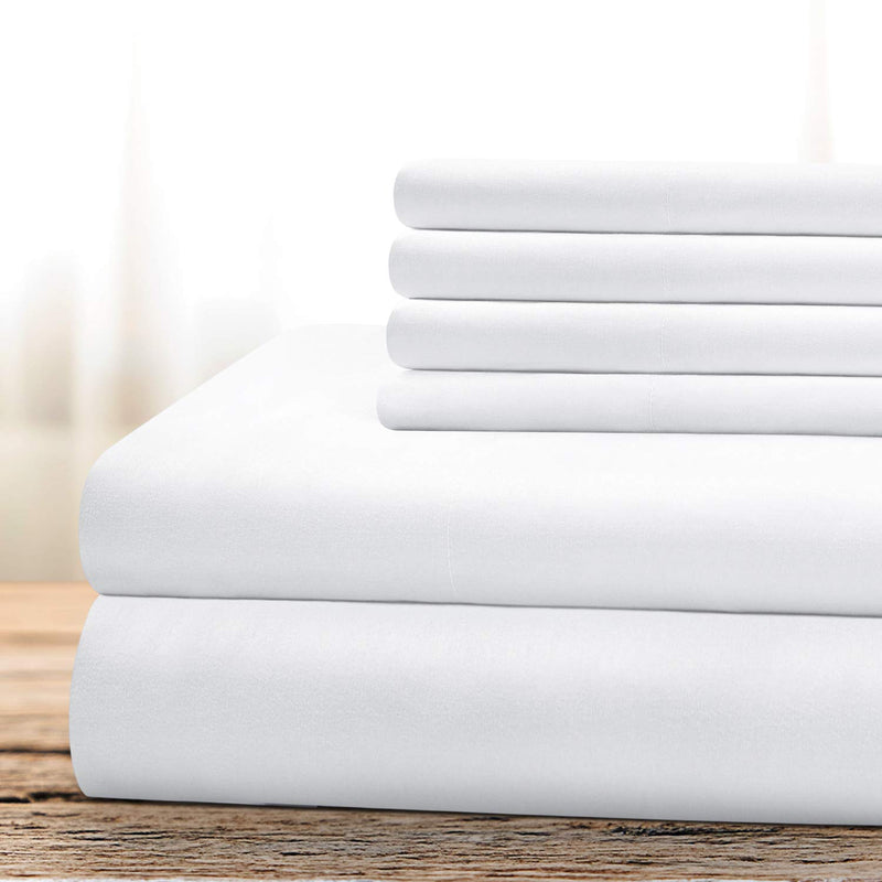 Hotel Luxury Bed Sheets Set 6 Piece(King, White) - Super Soft 1800 Thread Count 100% Microfiber Sheets With Deep Pockets, Wrinkle & Fade Resistant