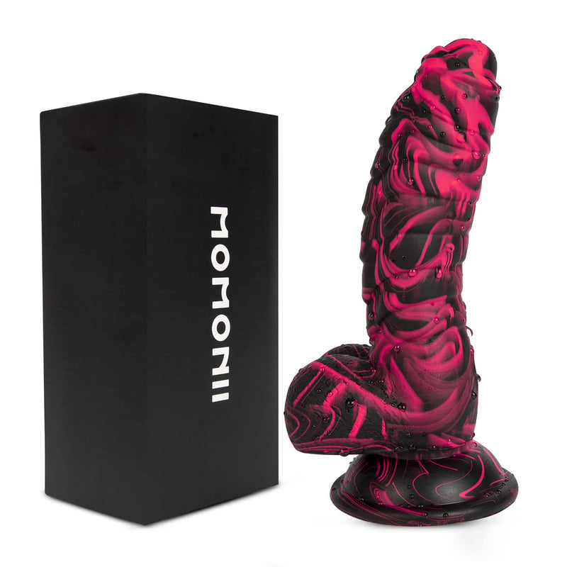 Realistic Thick Dildo 7.16 Inch Adult Toys, Unique Ribbed Monster Big Dildos With Strong Suction Cup For Hands-Free Play, Safe Liquid Silicone Dildo Stimulation Anal Sex Toy For Women, Men And Couples