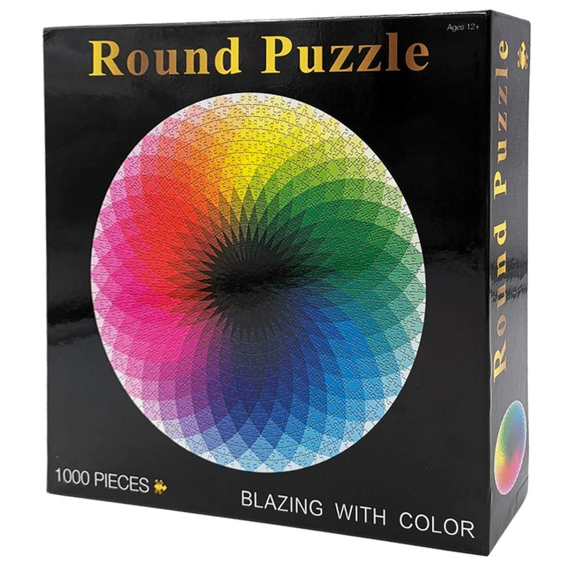 1000 Piece Puzzles For Adults Teen Gradient Color Rainbow Large Round Jigsa