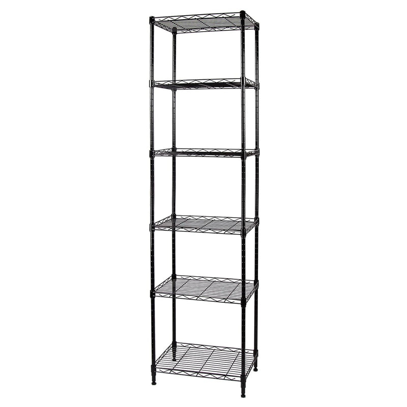 6-Wire Shelving Adjustable Shelves, Standing Storage Shelf For Laundry Bathroom