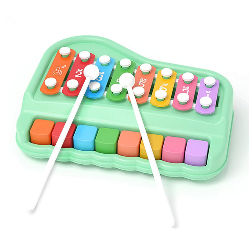 2 In 1 Baby Piano Xylophone For Toddlers 1 3 Years Old, 8 Multicolored Key