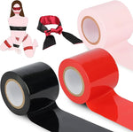 BDSM Bondage Restraints Tape Set – 3 Rolls Electrostatic Tape with Blindfold for BDSM Games Adult Sex Toys Bondage Tape Reusable Binding PVC Sex Things for Couples Kinky