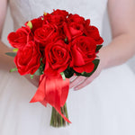 15pcs Artificial Roses with Stems Red Roses Valentine's Artificial Flowers Decorations for Mothers Day Bridal Bouquet Wedding Party Home Decor (Red)