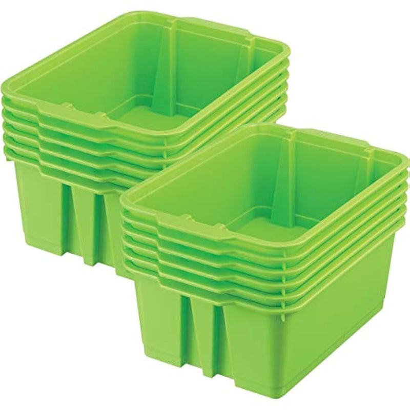 -160074Grn Stackable Plastic Book And Organizer Bins For Classroom Or Home Use –