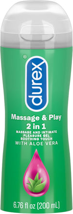 Lubricant, Massage Gel & Personal Lubricant, Massage & Play 2 in 1 Lubricant, 6.76 oz., Soothing Touch with Aloe Vera