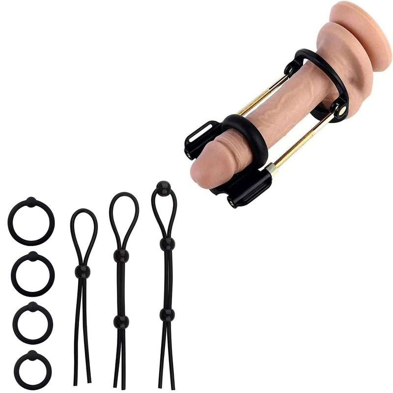 Penis Extender Stretcher KitSilicone Penis Rings Kit With 7 Different Sizes For Erection Enhancing,