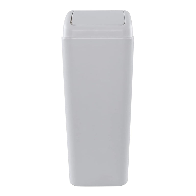 14 Liter Swing Trash Can, Slim Trash Bin For Narrow Space, Light Grey