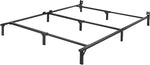 Queen Size Sturdy Steel Bed Frame for Box Spring and Mattress, Tool-Free Assembly, 79.5" x 59.5" x 7", Black