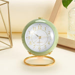 Analog Alarm Clocks,Retro Backlight Cute Simple Design Small Desk Clock with Night Light,Silent Non-Ticking,Battery Powered,for Kids,Bedroom,Travel,Kitchen,Bedside Desktop.(Green)