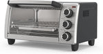 4-Slice Toaster Oven, Even Toast, 4 Cooking Functions Bake, Broil, Toast and Keep Warm, Removable Crumb Tray, Timer