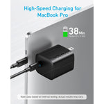 67W USB C Wall Charger, Anker 315 Charger, PIQ 3.0 Compact and Foldable Fast Charger, for MacBook Pro/Air, iPhone 15/15 Pro/15 Pro Max/14/14 Pro/14 Pro Max, iPad, Galaxy, Pixel, AirPods, and More