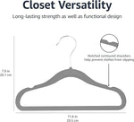 50-Pack Kids Velvet Non-Slip Hangers - 11.6 Inches, Gray