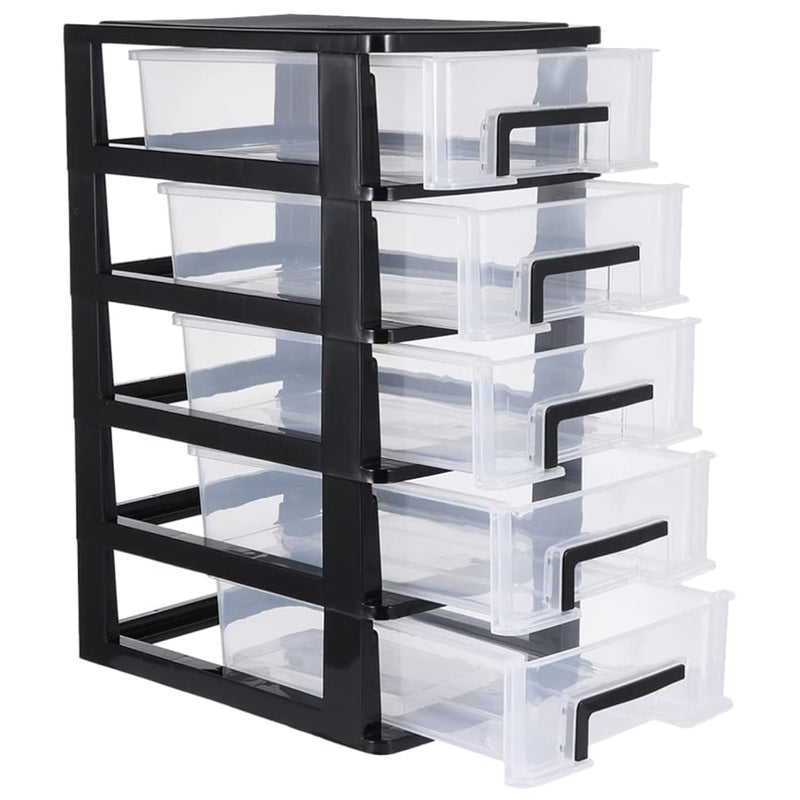 Five- Layer Storage Drawers - Small Portable Plastic Drawers Organizer - Transpa