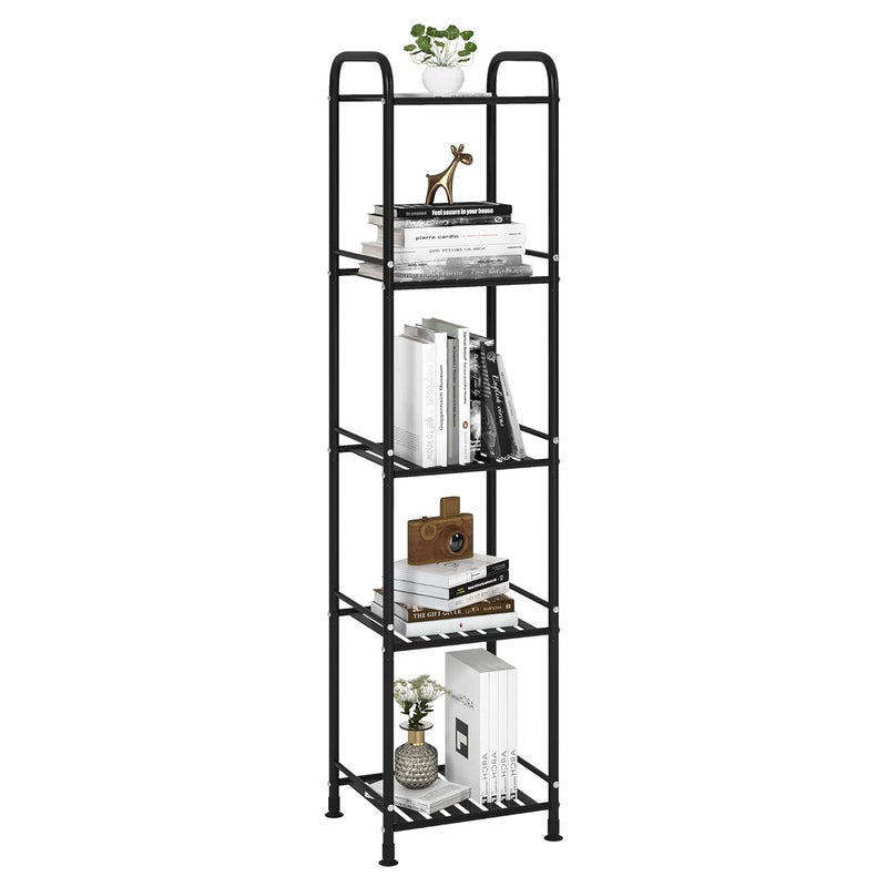 5 Tier Narrow Bathroom Shelving Unit, Kitchen Storage Rack Organizer Metal Corne