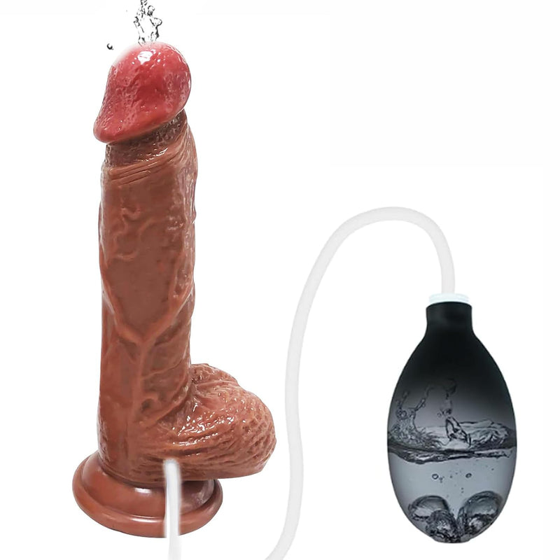 Realistic Ejaculating Dildo For Women And Men - 8.46" Lifelike Squirting Dildo Squirting Penis Cumming Dildos Sex Toy With Strong Suction Cup For Female G-Spot And Male Anal Prostate Play