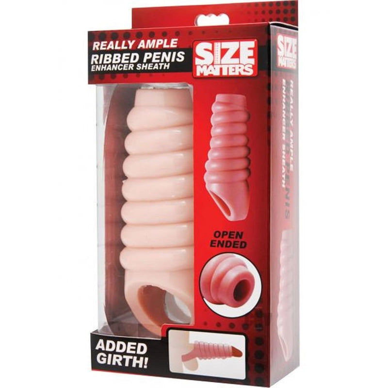 Size Matters Really Ample Ribbed Penis Enhancer Drive Them Wild With Your New Fatter Dick.With Free Bottle Of Adult Toy Cleaner