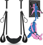 Sex Swing Bondage Restraints BDSM Toys, 2 in 1 Door Sex Swing & Thigh Sling with Adjustable Straps, BDSM Kit Couples Toys with Leather Plush Cushion