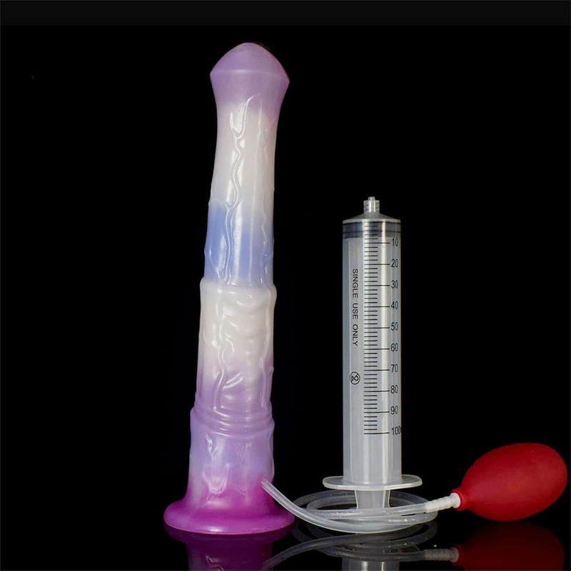 11.22'' Huge Horse Dildo, Lifelike Animal Ejaculating Dildo, Silicone Squirting Dildo With Suction Cup, Flexible Dildo Adult Sex Toy For Couples, Light Purple