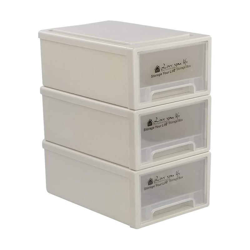 6 Quart Plastic Stacking Storage Drawer Unit, 3 Packs