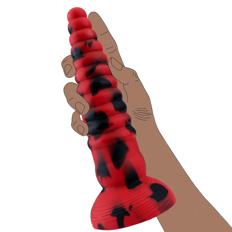 8.66In Monster Dildo Sex Big Dildo Toys,Silicone Butt Plug Fantasy Dildo, Fantasy Adult Sex Toys & Games Beginner Women & Men(Red Black)