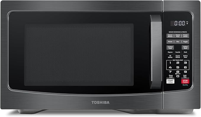 Countertop Microwave Ovens 1.2 Cu Ft, 12.4" Removable Turntable Smart Humidity Sensor 12 Auto Menus Mute Function ECO Mode Easy Clean Interior Black Color 1100W