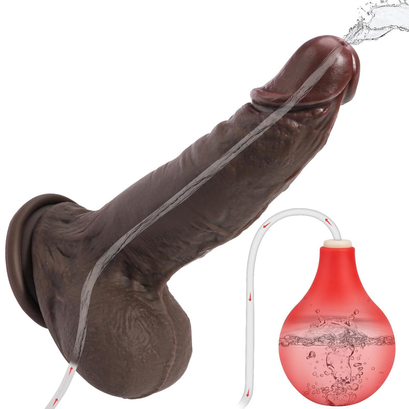 Realistic Dildo Squirting Dildos, Ejaculating Penis For Beginners With Strong Suction Cup For Hands-Free Play, Anal Dildo For Women G-Spot And Anal Prostate Play, 8.27Inch Sex Toys For Women Men